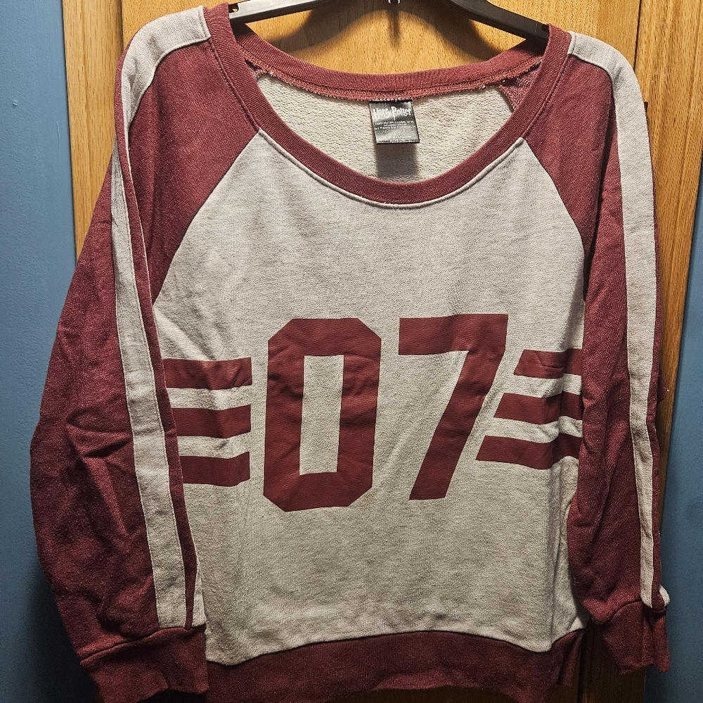 Burgundy and Gray Graphic Sweatshirt